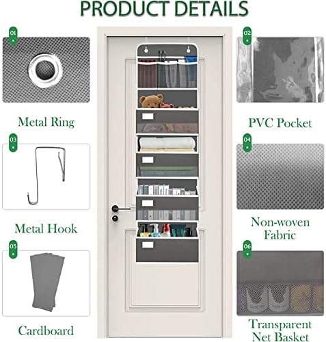 DonYeco Органайзер над вратата, 5-Слойный Висящ Органайзер за врати, 4 Джоба организатор Голям капацитет и 3 по-Малки