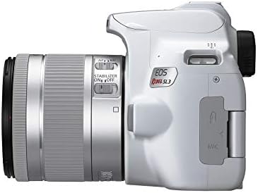 Dslr фотоапарат Canon EOS Rebel SL3 с комплект обективи EF-S 18-55 mm, вграден Wi-Fi, двухпиксельной CMOS автофокусировкой и сензорен екран с променлив ъгъл на видимост 3.0 инча, бял