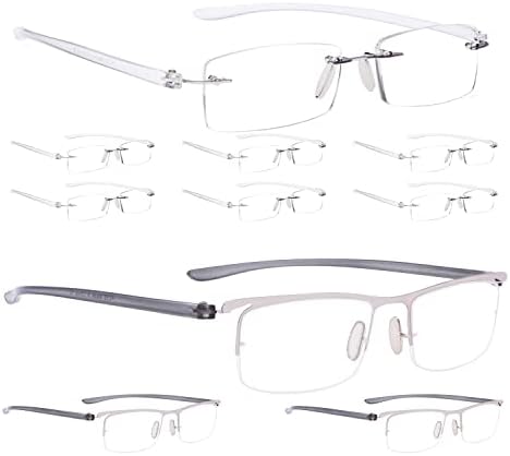 LUR 7 опаковки очила за четене без рамки + 3 опаковки очила за четене в полукръгла рамка (общо 10 двойки ридеров + 2,75)