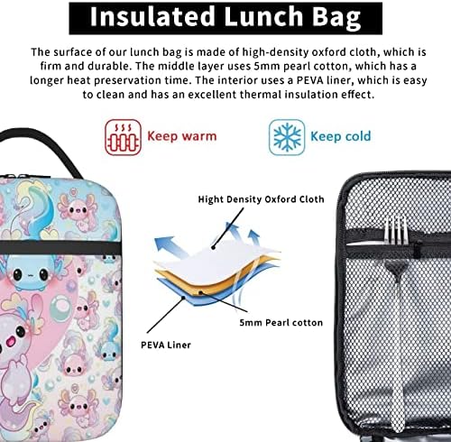 EQAAZED Axolotl Чанта за Обяд Множество Чанта-Тоут За Работа, Пикник, Туризъм