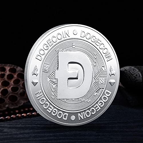 1 унция Златни Възпоменателни монети Dogecoin сребърно покритие са подбрани Монета Dogecoin 2021 Ограничена серия с Защитен