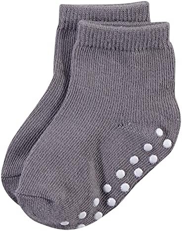Детски чорапи от памук Посетени by Nature с нескользящим изземване, за защита от падане, обикновен черно-розови, 12-24