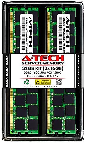 Комплект оперативна памет A-Tech 32 GB (2x16 GB) за Supermicro X9DB3-TPF - DDR3 1600 Mhz PC3-12800 ECC, регистриран RDIMM