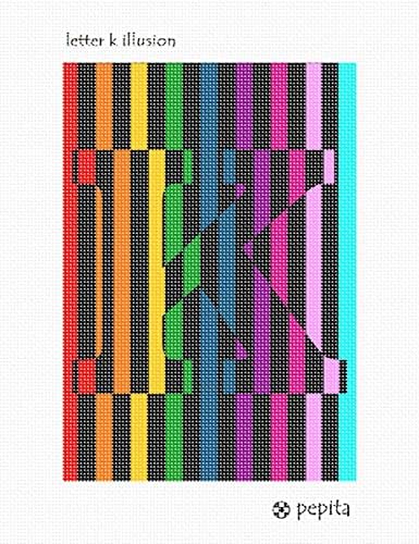 комплект за бродиране pepita: Илюзия буквите K, 7 x 10