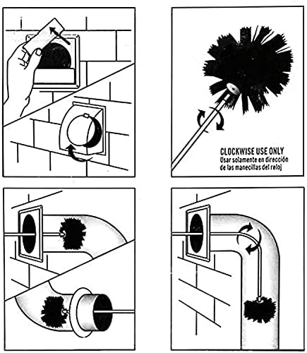QDY -Четка За почистване на комина, Комплект за почистване на въздуховоди с 9/12 пръчки и 1 Глава, Комплект за почистване