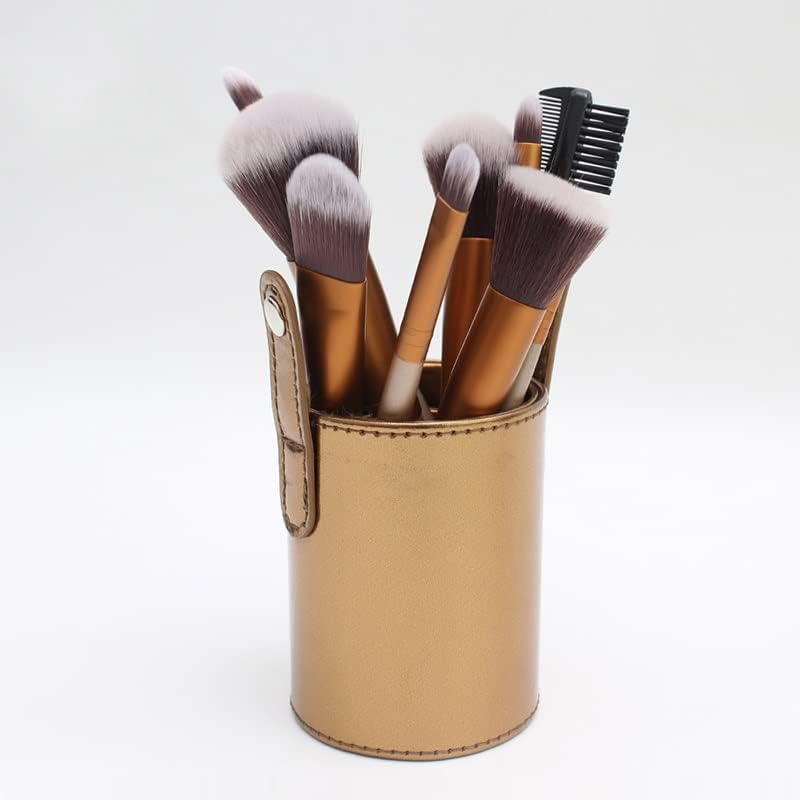 Комплект професионални Четки за грим, изработени от Синтетична коса Walnut с инструмент за съхранение на четки Make Up Brush Kit Tools (Цвят: A, Размер: 12 бр.)