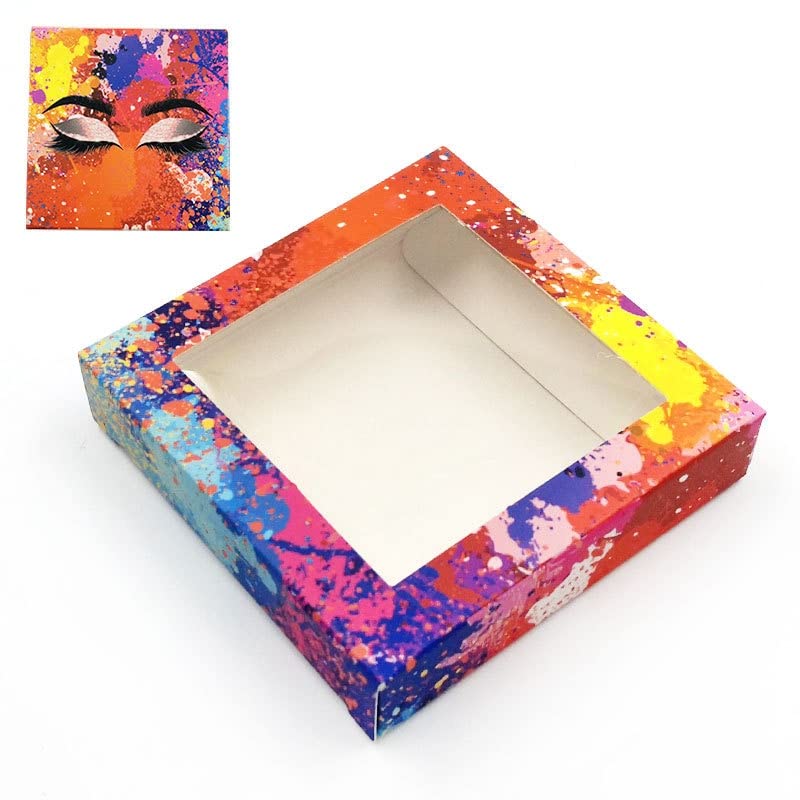 Опаковка за мигли 10-100 бр 25 мм, Калъф за мигли Мраморна опаковка за мигли Квадратни кутии за мигли на Опаковката (Цвят: