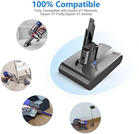 Батерия за прахосмукачка DIOV 8000mAh, Съвместим с батерия Дайсън v7, Акумулаторна Батерия за животни Серия SV11 V7 Fluffy