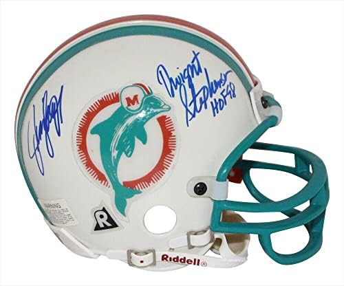 Джим Лангер, Лари Литъл и Дуайт Стивънсън Подписано Копие на мини-шлем JSA - Мини-каски NFL с автограф