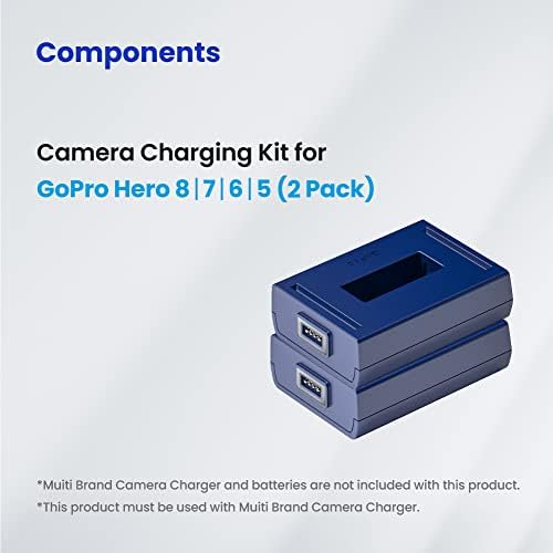 комплект за зареждане на батерията екшън-камера bronine Hero 8/7/6/5 2 опаковки, за да Мультибрендового Зарядно за фотоапарат, Съвместим с GoPro Hero 8 7 6 5 Черен