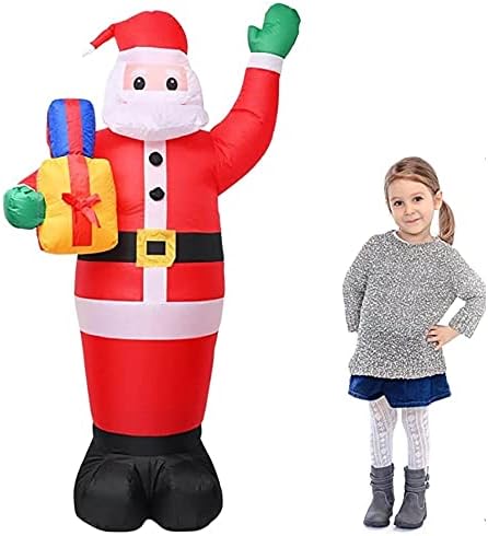 Дядо Коледа 1,8 м, Подпори за коледна украса, Надуваем Дядо Коледа, Цветни led светлини, Выдувной Снежен човек, Вътрешен