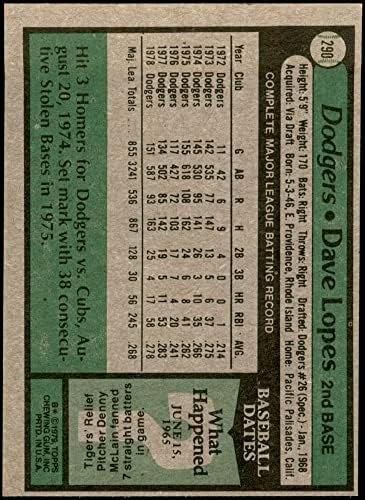 1979 Topps 290 Дейв Лопес Лос Анджелис Доджърс (бейзбол карта) NM/MT Dodgers