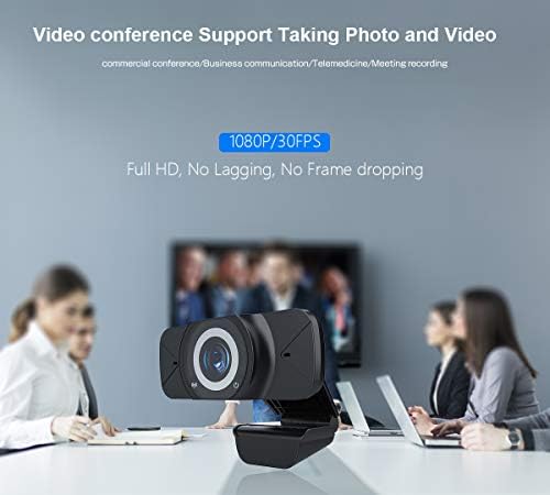 Уеб камера eirix с капак, Вградена уеб камера с Full HD 1080P с микрофон, Компютърна Камера USB за настолни КОМПЮТРИ Mac, видео повикване за провеждане на конференции, Skype