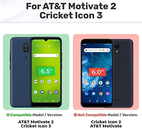 Чанта-кобур Rome Tech за Cricket Icon 3 6,5 (2021) - Двуслойни устойчив на удари калъф за мобилен телефон с поставка