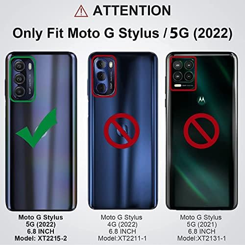 Vinve за Мото G Stylus 5G 2022 Калъф с [Защитно фолио от закалено стъкло] [Падането на военния клас на 10 фута] устойчив на удари Сверхпрочный Защитен калъф за Motorola G Stylus 5G 2022 (че?