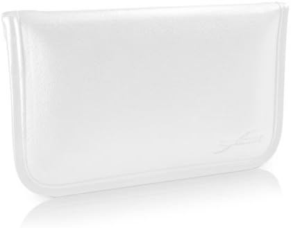 Калъф BoxWave за Cubot J3 Pro (Case by BoxWave) - Луксозни Кожена чанта-месинджър, чанта-плик от изкуствена кожа за Cubot J3 Pro - Цвят Слонова кост, Бял