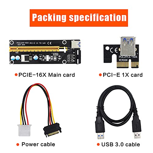 1 бр. PCI-E Странично 009s/010 Plus Карта PCIE PCI E удължителен кабел USB 3.0 SATA до 4Pin Molex Кабел-адаптер за майнинга Странично Подходящ за видео карти, двойно захранване
