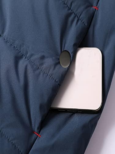Якета за мъже, Мъжки якета, пуховик с надпис, 1 бр. яке с графичен дизайн (Цвят: тъмно синьо Размер: X-Small)