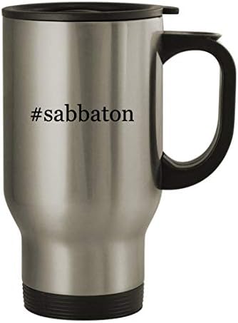 Подарък дрънкулки #sabbaton - Пътна Чаша От Неръждаема Стомана с тегло 14 грама, Сребрист