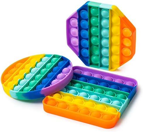 РЕТРО МОПС, 3 опаковки на Допир играчка-неспокойни Rainbow Push pop Bubble - Всплывающая играчка-Непоседа - Средство за облекчаване на стреса със специални нужди При аутизма - ?