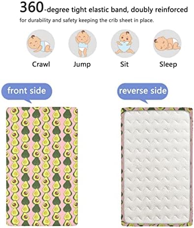 Кухненски Кърпи за яслите в стил Авокадо, Портативни Мини-Чаршафи за легла от Ултра Мек материал-Детска Чаршаф за момчета