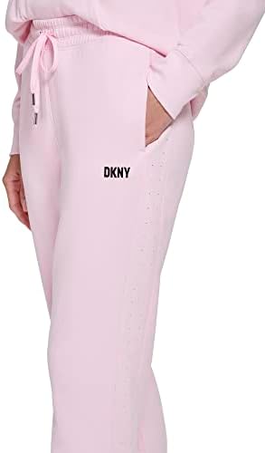 Дамски Спортни Флисовые Спортни панталони DKNY с логото на Метална лента и принтом