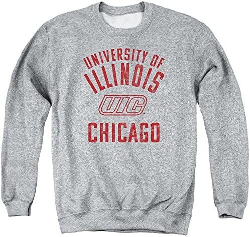 Официалната един-цветен hoody с логото на UIC за възрастни Унисекс с яка-часова Иллинойсского университета в Чикаго