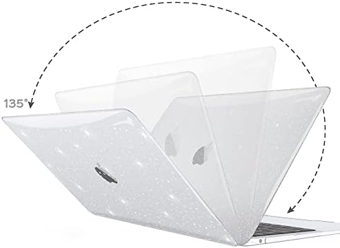 G JGOO е Съвместим с 13-инчов корпус MacBook Air 2021 2022 2020 2018 2019 година на издаване M1 A2337 A2179 A1932 с дисплей Retina Touch ID, блестящ Прозрачен твърд калъф + Капак на клавиатурата + Защитн