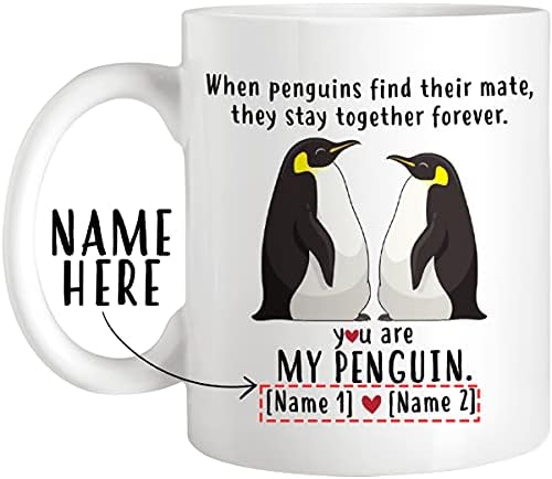 Персонализирани чайно-кафе къща, Когато Пингвини Намират Своята Двойка, Те ще Останат Заедно завинаги, Кафеена чаша Ти