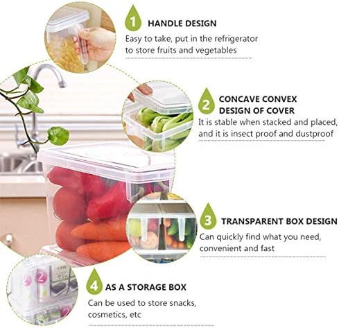Mobestech Хладилник за напитки Кутии-организаторите за хладилник с контейнери за съхранение на плодове за хладилник контейнери