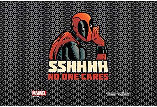 Термокружка изкуство, музика с с трикратно стени на Marvel - Deadpool Запазва напитките студени и топли, 30 мл - Неръждаема стомана, Шшшт, Никого не им пука