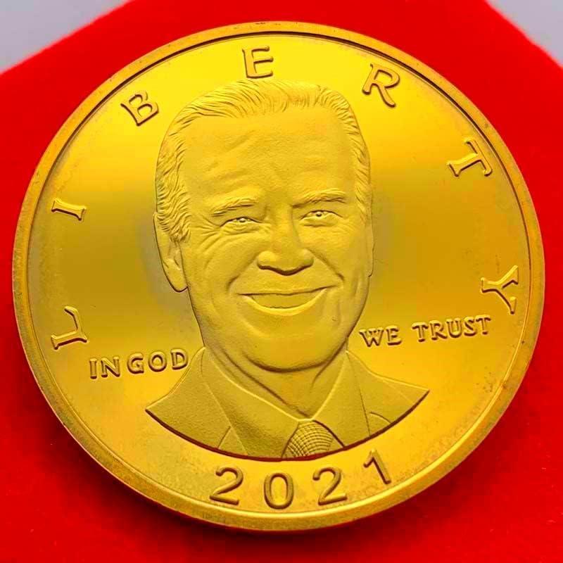 Президент на САЩ на изборите 2021 г. Байдън Позлатен Медал Колекционерски Монети, Златни Монети Герои Възпоменателни