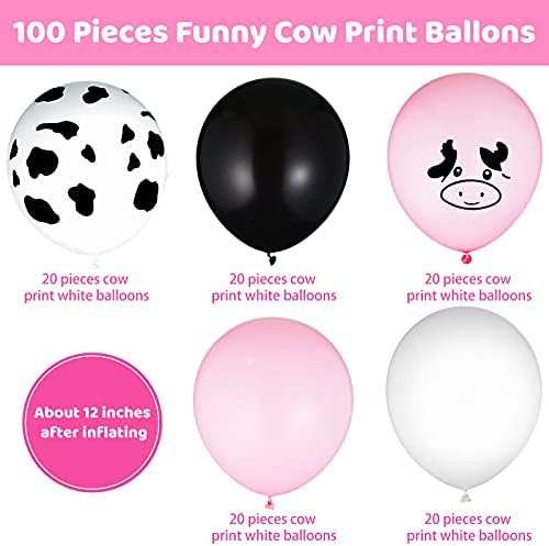 100 Бр. Балони с изображение на крава, балон с принтом крави, декорация на партита, Балон, Розова Крава, Латексный Топка