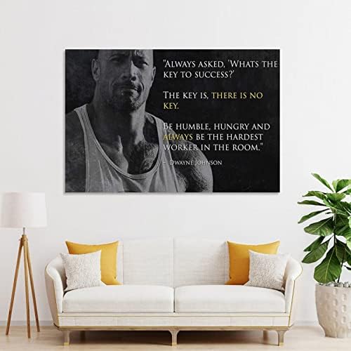 Дуейн Джонсън Цитат Мотивационен плакат Художествена Платното за Печат Стенен Начало Декор В Хола Подарък За момичета и Жени -YangTing 12x18 инча (30x45 см)
