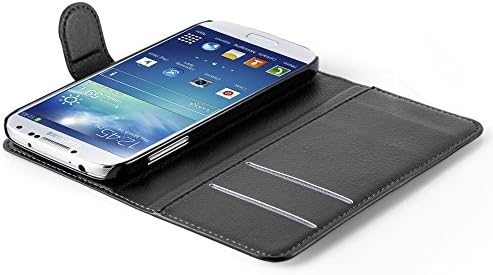 Калъф-за награда Cadorabo, съвместим с Samsung Galaxy S4, цвят Oxid Black - с магнитна закопчалка, функция поставки и