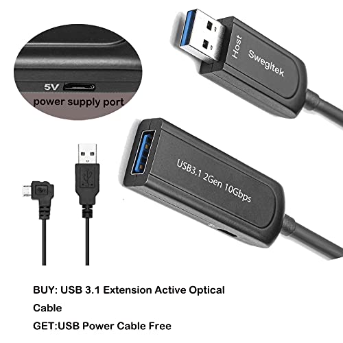 USB 3.1 Мъжки Женски Удлинительный кабел Оптичен 10 Gbit/s 15 M е Съвместим с Windows, Mac OS, Linux, Индустриална камера
