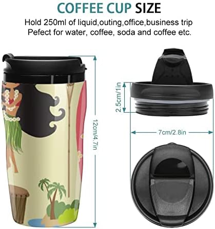 Luau на Хаваите Полюс Барабани Факли Прозрачни Чаши за Кафе Множество Пластмасова Бутилка за Вода с Капак С Двойни Стени,