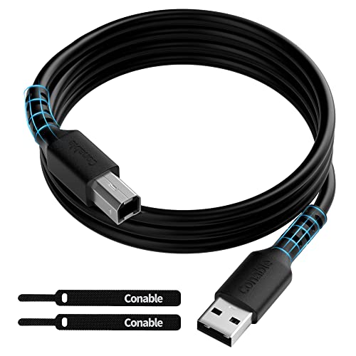 USB кабел за принтер, 8 Фута, USB 2.0, тип A-B, високоскоростен кабел за скенера, Съвместим с HP, Canon, Epson, КПР,