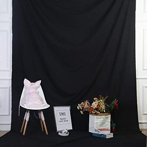 Фон HMTfoto Плътен Черен Фон Муслиновый Портрета на Фона на Екрана, за Снимка на Фона на Видео чрез търг (10x12 фута, черен)