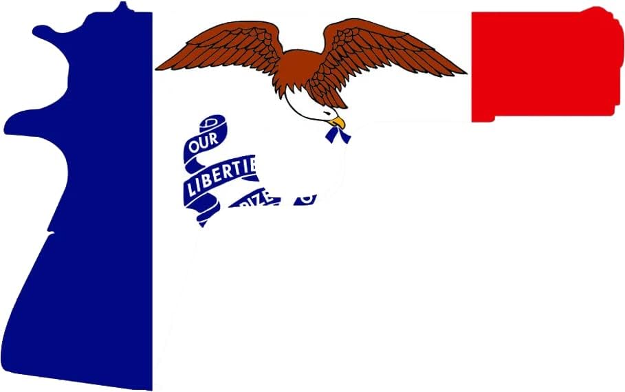 Стикер с Флага на Айова 1911 Г. залепващ Винил IA 2a Право на оръжие Molon Labe pro - C3557 - стикери Размер 6 инча или 15 см