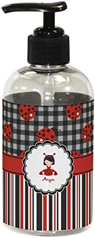 Пластмасова опаковка за сапун / лосион Ladybugs & Stripes (8 унция - Малък - Черен) (персонални)