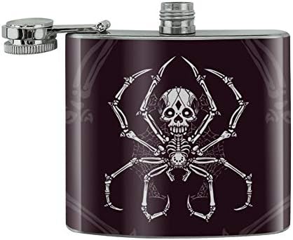 Страховито костен скелет-паяк от неръждаема стомана, 5 грама, фляжка за пиене на бъбреците