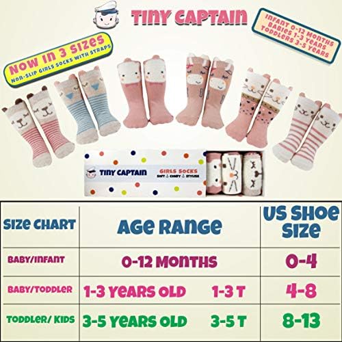 Чорапи-тръби Tiny Captain Бебе За малки Момичета с Животни Изземване, Мини Чорапи с Герои от Анимационни филми За Новородени,