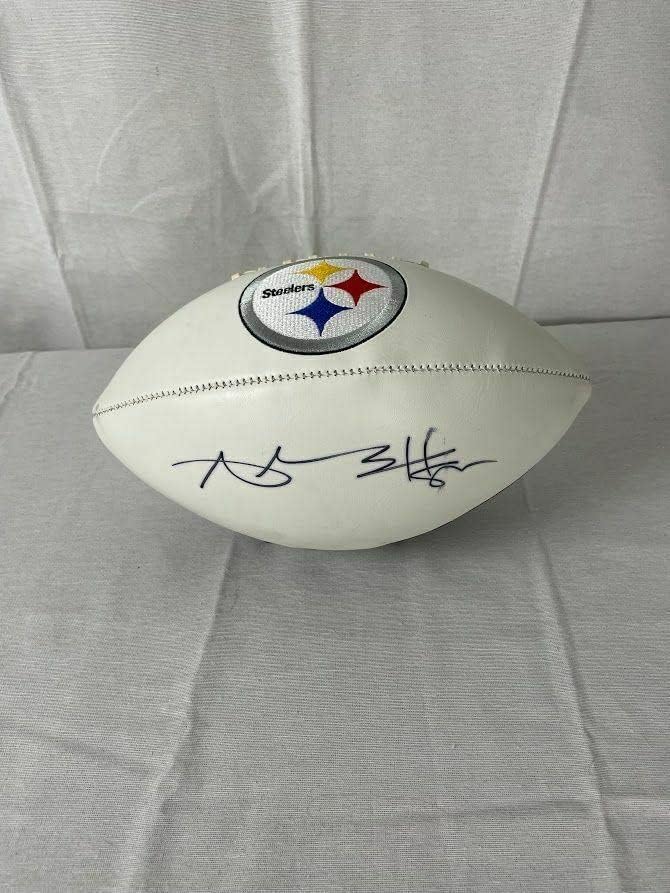 Антонио Браун подписа футболна топка Питсбърг Стийлърс на бял панел с автограф от JSA - Футболни топки с автографи
