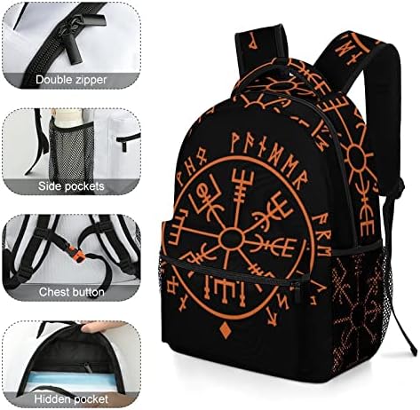 Раница с Компас Viking Bookbag със Сладък Забавна Печатна графика за Изучаване на книги и Пътувания