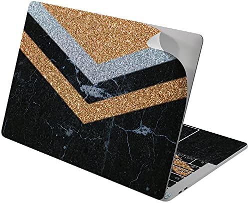 Vinyl обвивка Lex Altern е Съвместима с MacBook Air 13 инча Mac Pro 16 Retina 15 12 2019 2020 2018 Черен Мрамор Геометричен Златен Луксозен Абстрактен Модел на Кутията Тракпад за Лаптоп Стикер н?
