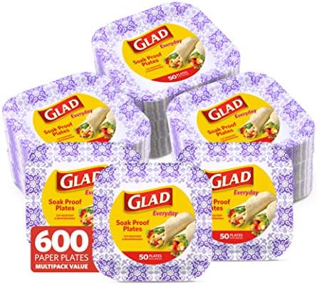 За еднократна употреба хартиени чинии GLAD Square във всички случаи на живота|, Устойчиви на замачиванию, нарязан-устойчиви,