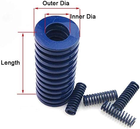 Система AHEGAS Blue Light Load Спирала Штамповочная пружина за компресия Външен диаметър 10 мм Вътрешен диаметър 5 мм, Дължина на 15-60 мм, 3 бр. Размер: 10x5x15 мм)