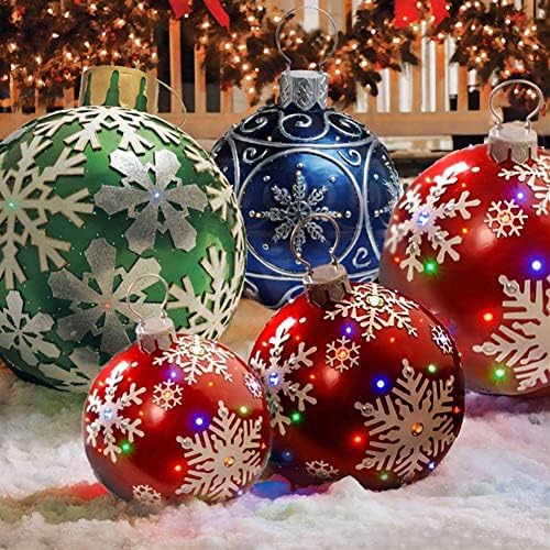 Коледен Надуваем Балон LALEO, 23,7 Гигантски Коледни Балони, Украса, Външни Коледни Украси за Празника, Уличен Вътрешен