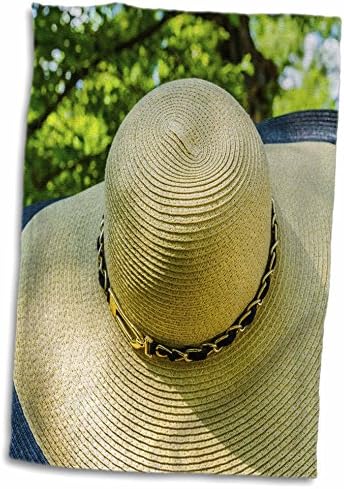 Снимка 3dRose Alexis Обекти - Елегантна дамска сламена шапка. Летен стил - Кърпи (twl-270819-3)